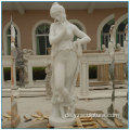 Leben Größe Weiß Marmor Dame Skulptur